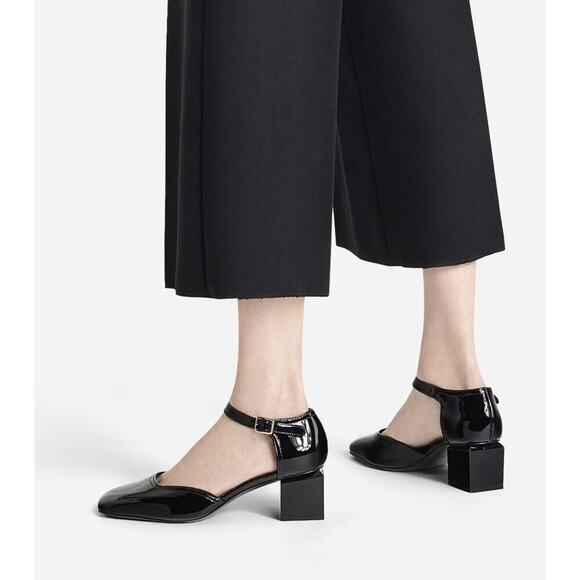 AGL Angie Pumps Mary Jane Block Heels Black Patent Leather Slingback 40 US 10 - Picture 2 of 7